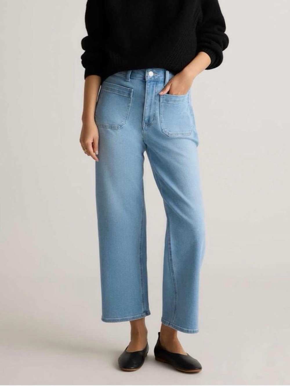 Quince Bella Patch Pocket Wide Leg Jeans